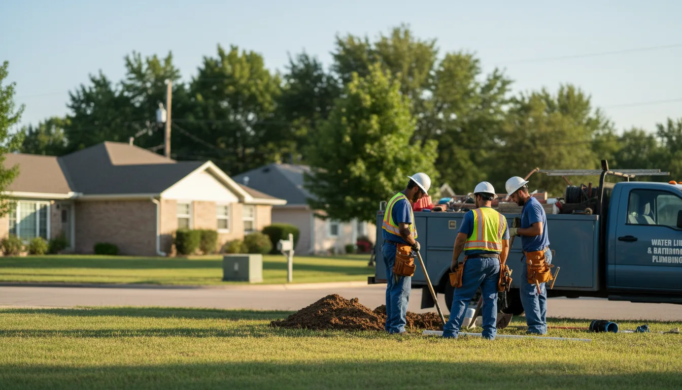 Residential water line and bathroom plumbing service in La Plume, PA